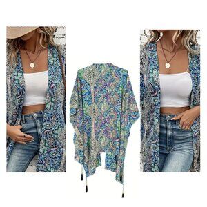 Blue Paisley  Swim Cover-Up